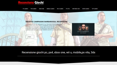 Apri la recensione del sito web: recensionegiochi